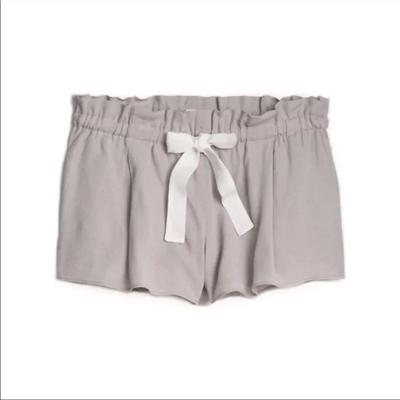 Aritzia Wilfred Montrouge Shorts Light Grey Pull On Paperbag Shorts - Picture 2 of 14